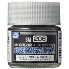 SM-206 Mr. Color Super Metallic Colors II Super Chrome Silver 2 10ml. 